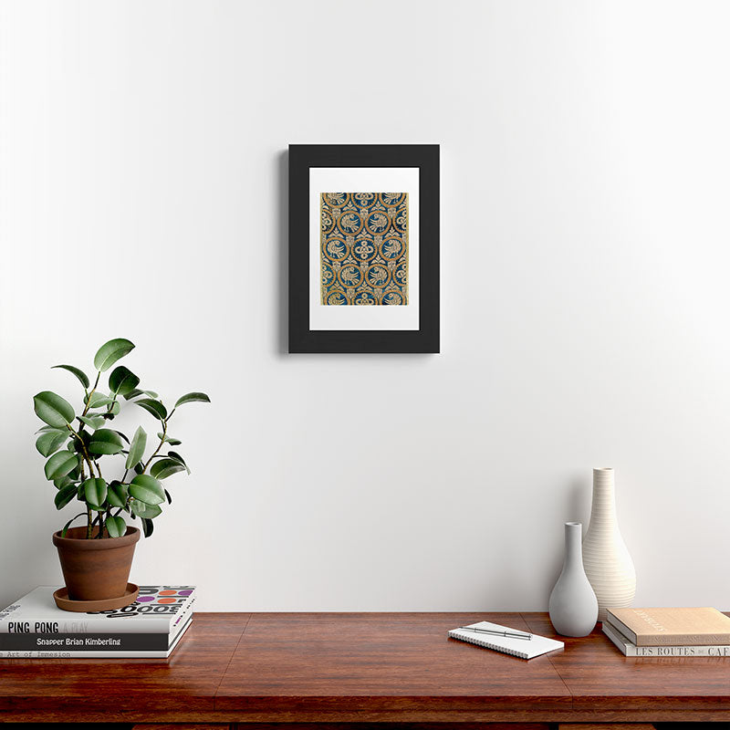 18th Century Spanish Textile Print Framed Art Print
