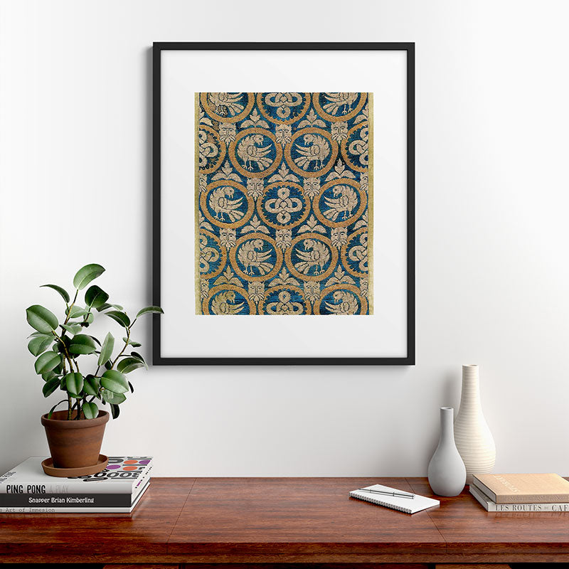 18th Century Spanish Textile Print Framed Art Print