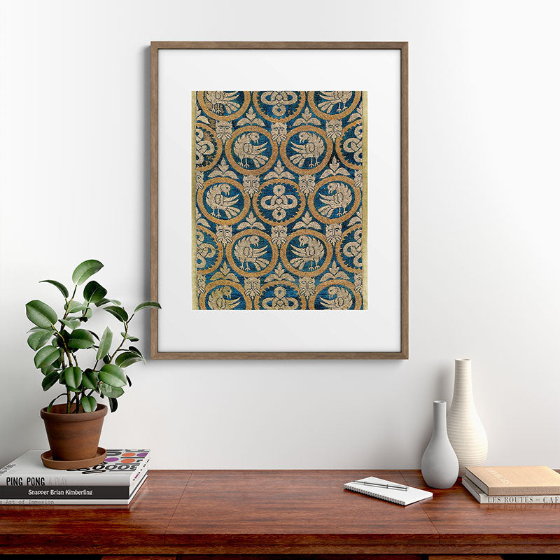 18th Century Spanish Textile Print Framed Art Print