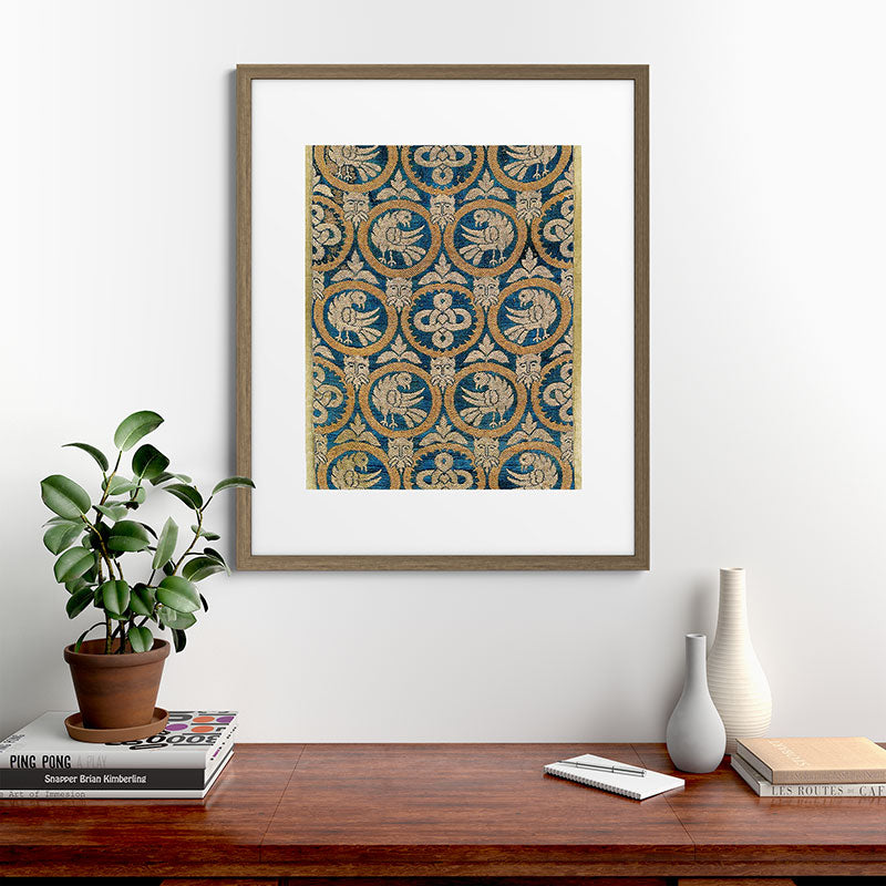 18th Century Spanish Textile Print Framed Art Print