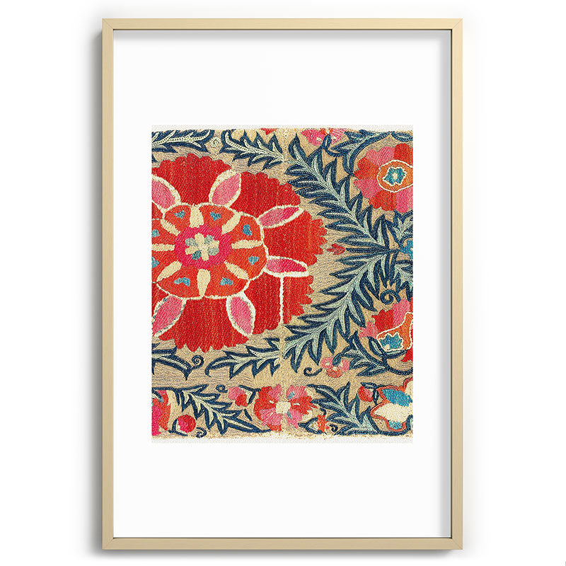 18th Century Suzani Fragment Print Framed Art Print