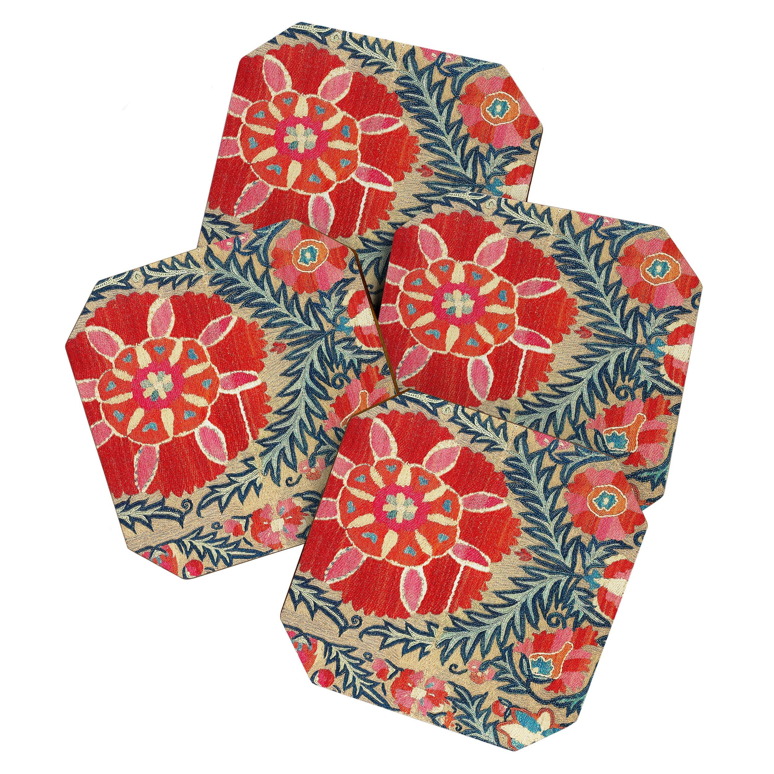 18th Century Suzani Fragment Print Coaster