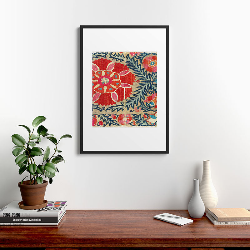18th Century Suzani Fragment Print Framed Art Print