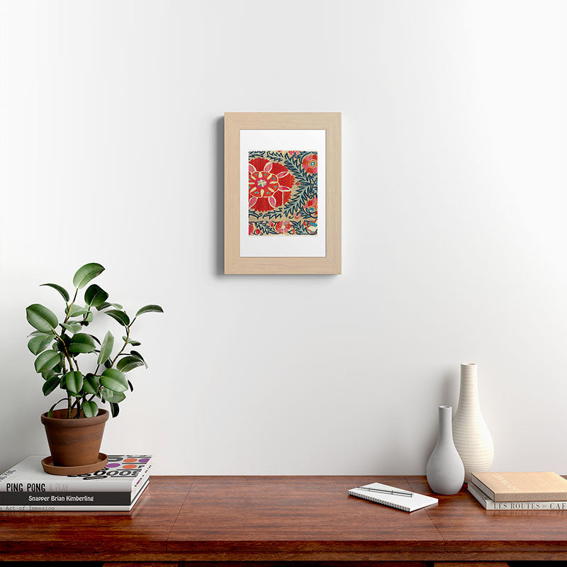 18th Century Suzani Fragment Print Framed Art Print