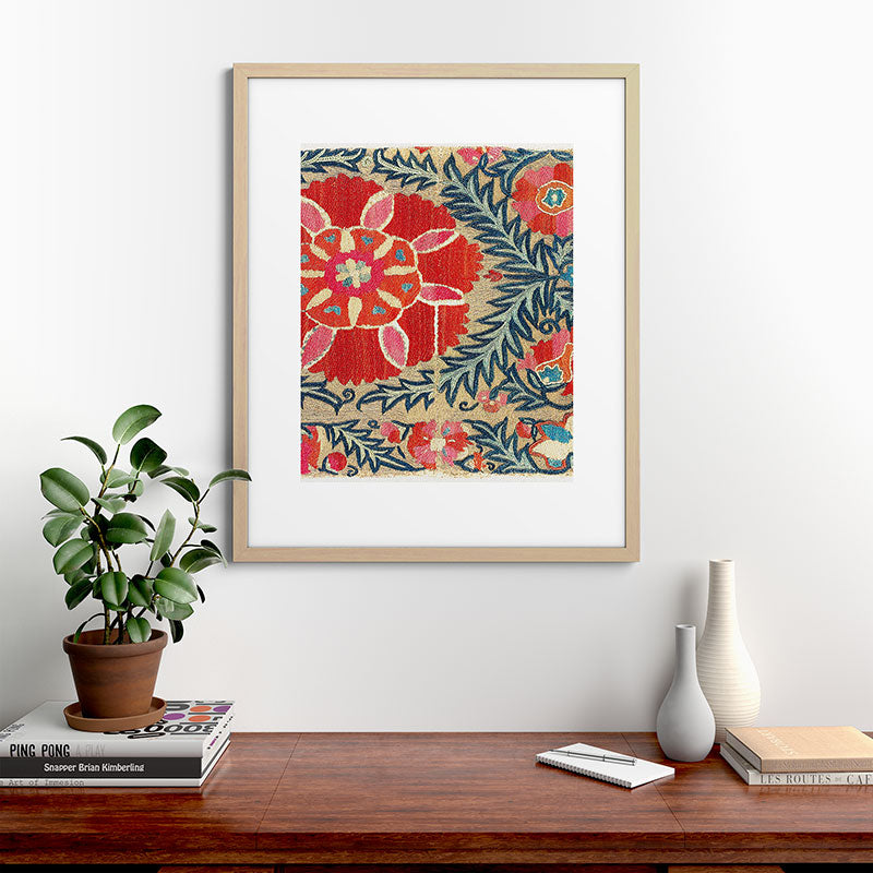 18th Century Suzani Fragment Print Framed Art Print