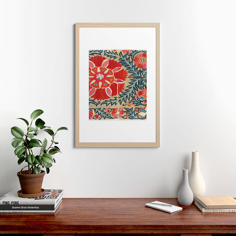 18th Century Suzani Fragment Print Framed Art Print
