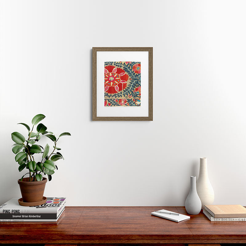 18th Century Suzani Fragment Print Framed Art Print