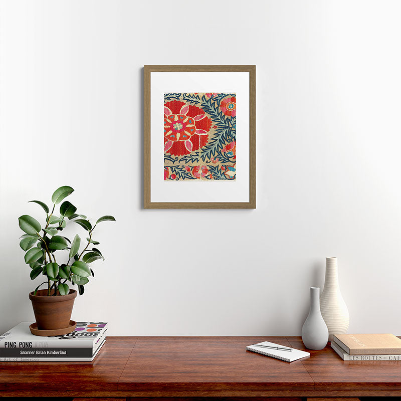 18th Century Suzani Fragment Print Framed Art Print