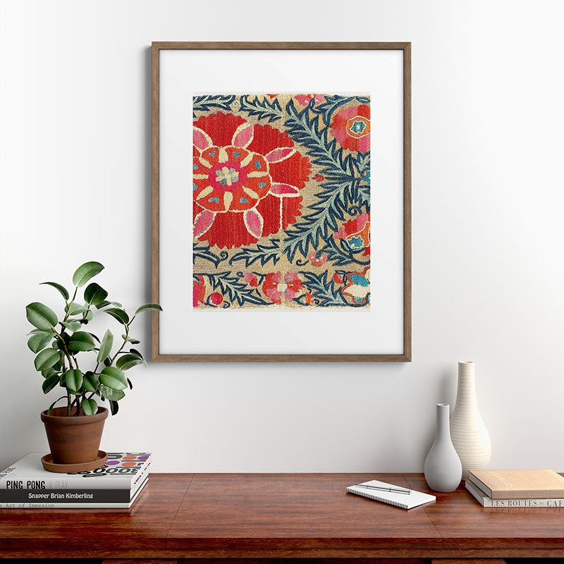 18th Century Suzani Fragment Print Framed Art Print