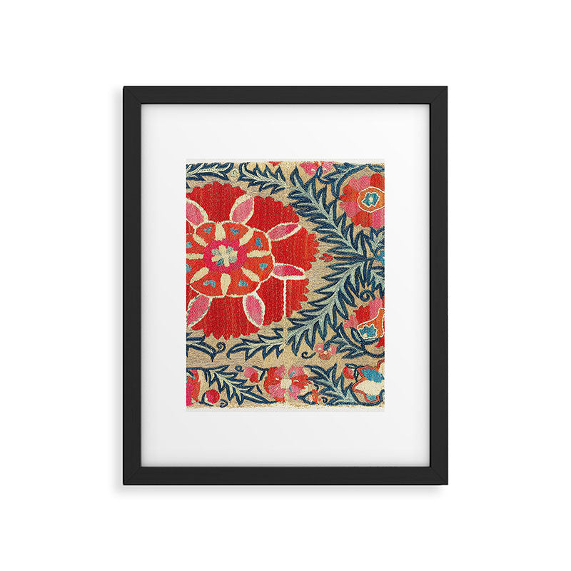 18th Century Suzani Fragment Print Framed Art Print