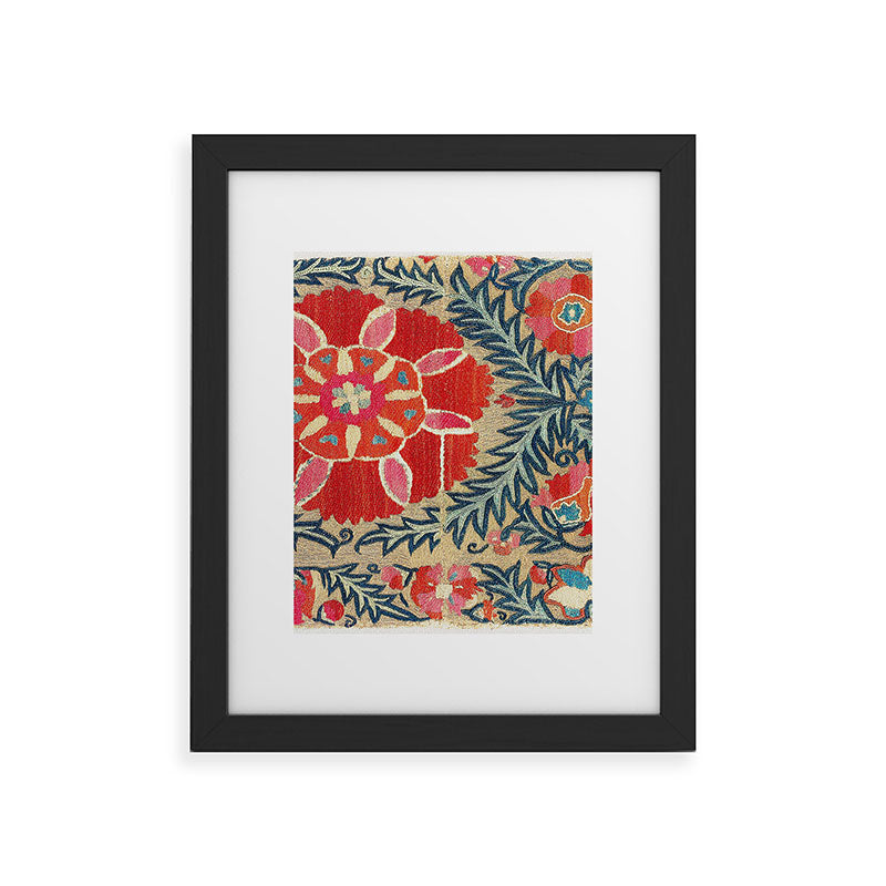 18th Century Suzani Fragment Print Framed Art Print