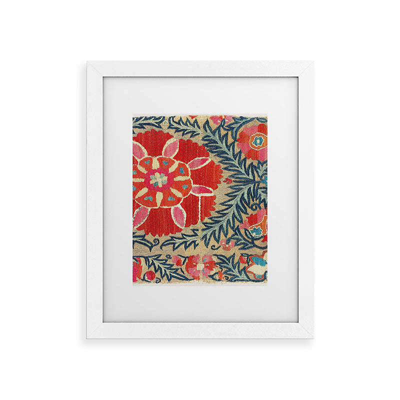18th Century Suzani Fragment Print Framed Art Print