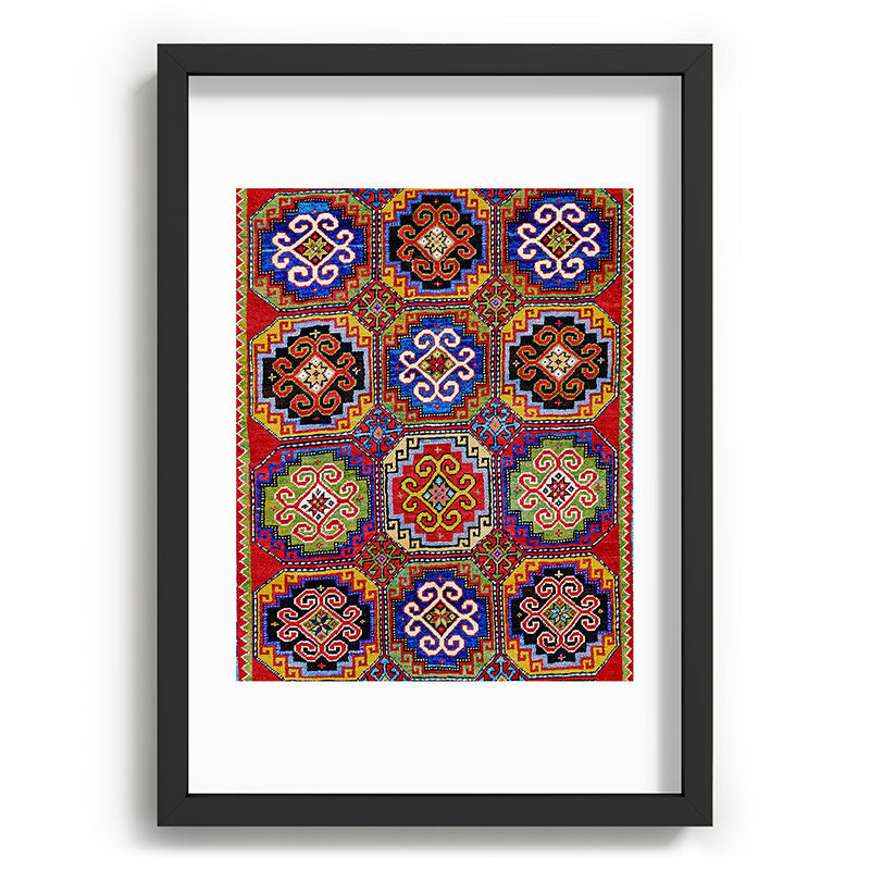 19th Century Armenian Kazak dated 1896 Framed Art Print