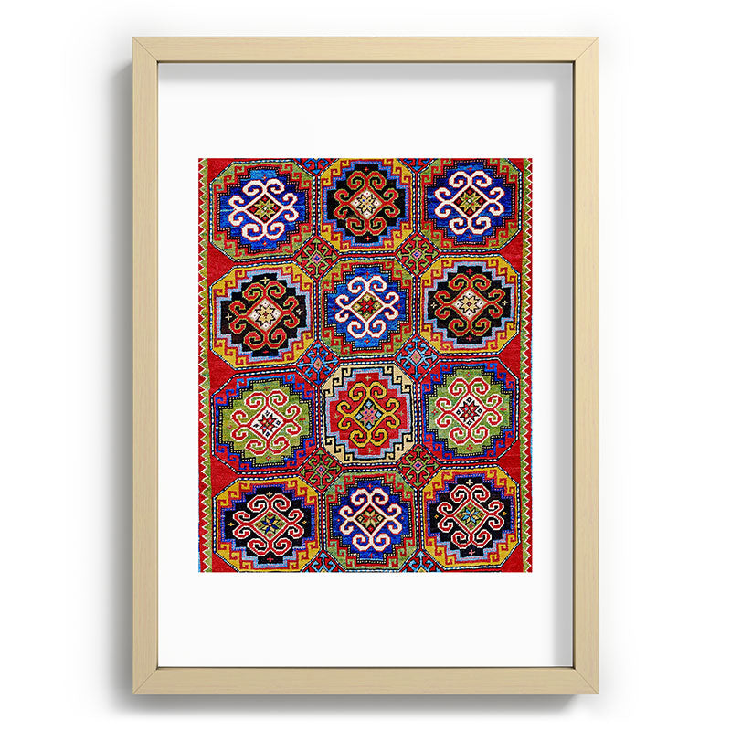 19th Century Armenian Kazak dated 1896 Framed Art Print