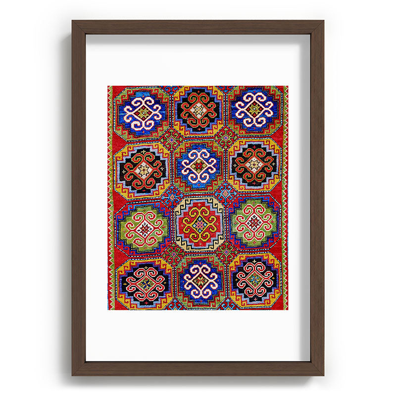 19th Century Armenian Kazak dated 1896 Framed Art Print