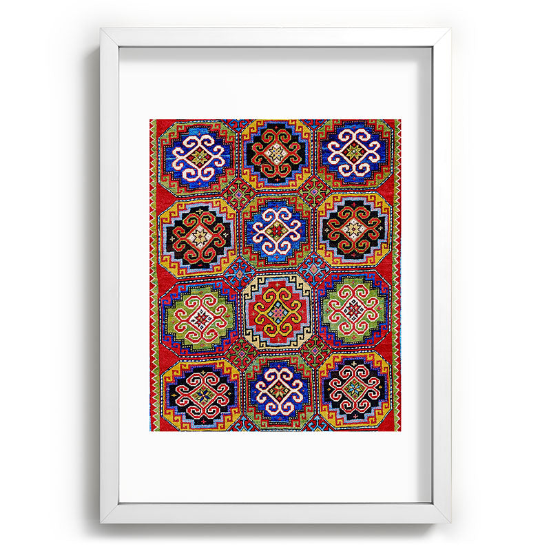 19th Century Armenian Kazak dated 1896 Framed Art Print