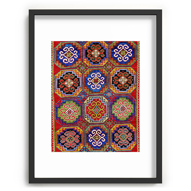 19th Century Armenian Kazak dated 1896 Framed Art Print