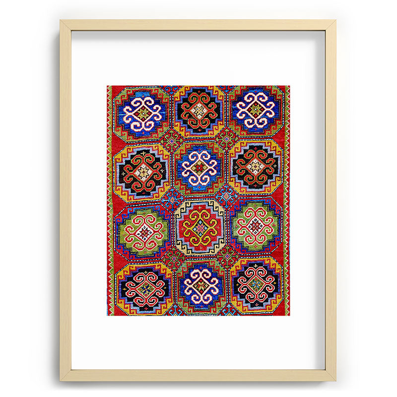 19th Century Armenian Kazak dated 1896 Framed Art Print