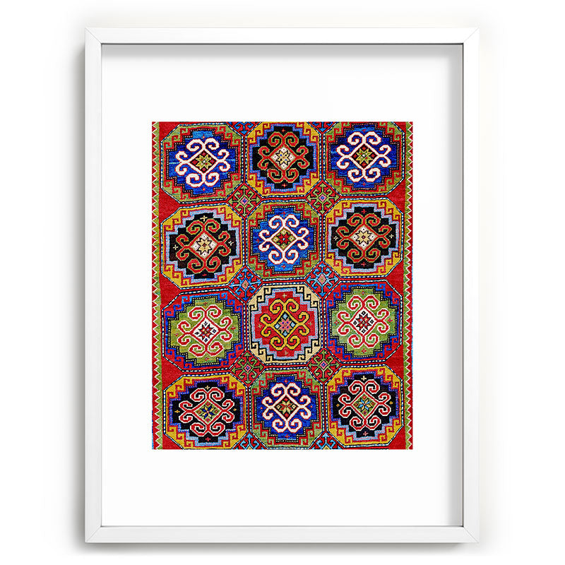 19th Century Armenian Kazak dated 1896 Framed Art Print