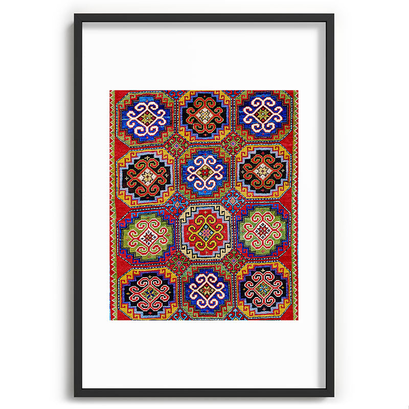 19th Century Armenian Kazak dated 1896 Framed Art Print