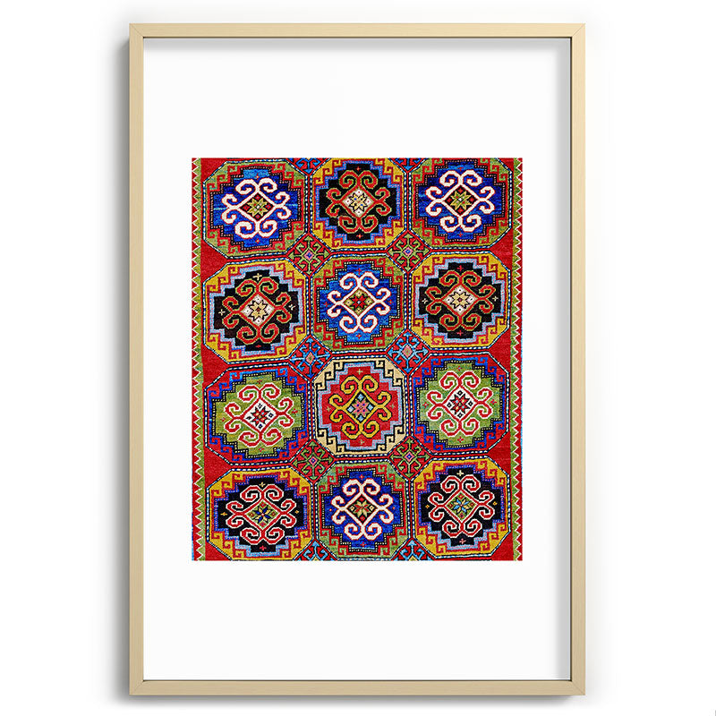 19th Century Armenian Kazak dated 1896 Framed Art Print