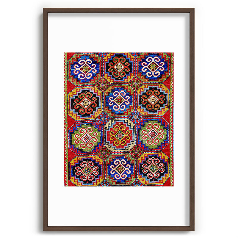 19th Century Armenian Kazak dated 1896 Framed Art Print