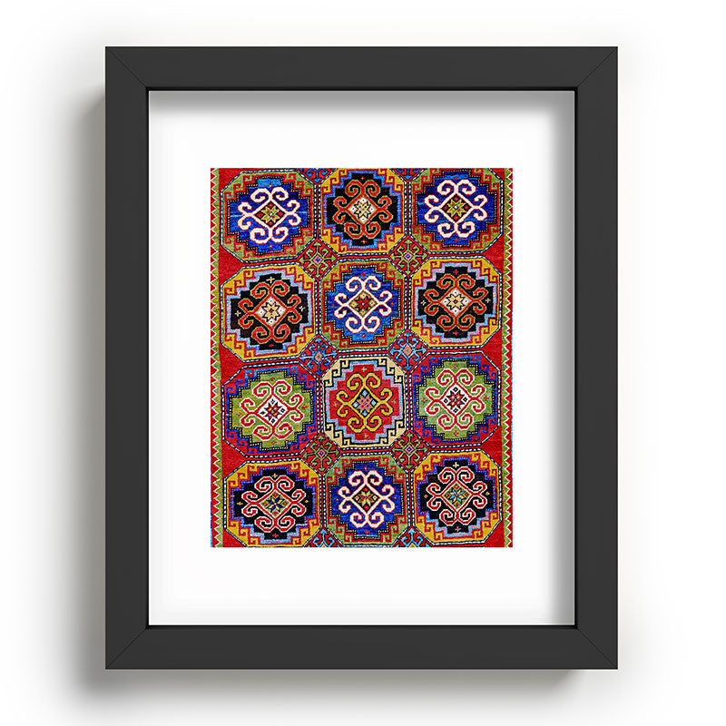 19th Century Armenian Kazak dated 1896 Framed Art Print