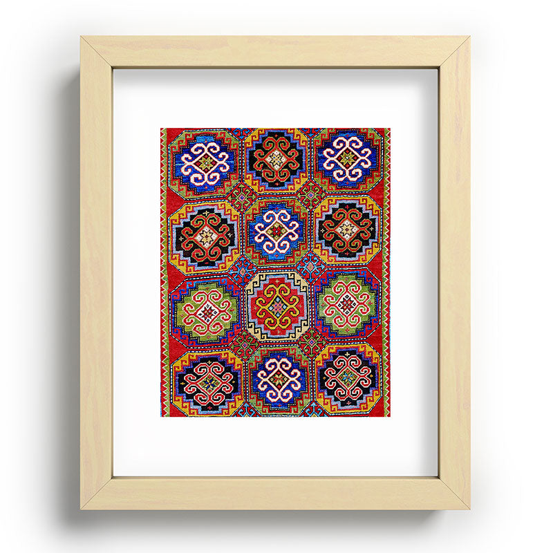 19th Century Armenian Kazak dated 1896 Framed Art Print