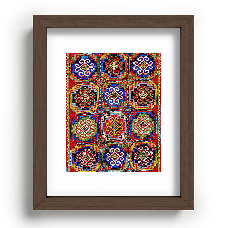 19th Century Armenian Kazak dated 1896 Framed Art Print