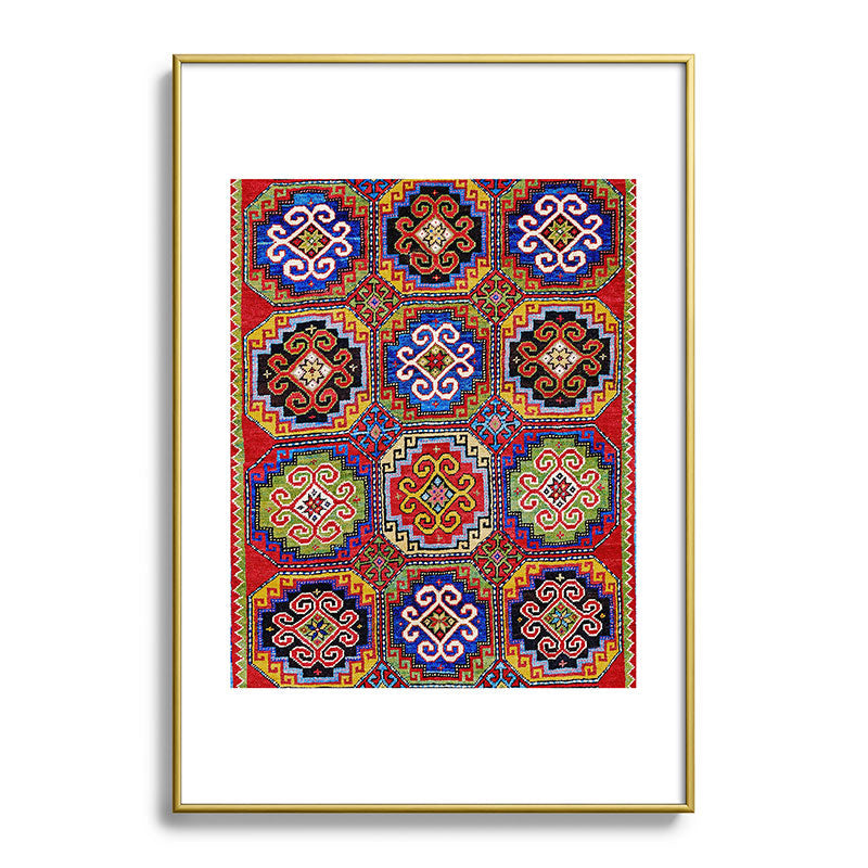 19th Century Armenian Kazak dated 1896 Framed Art Print
