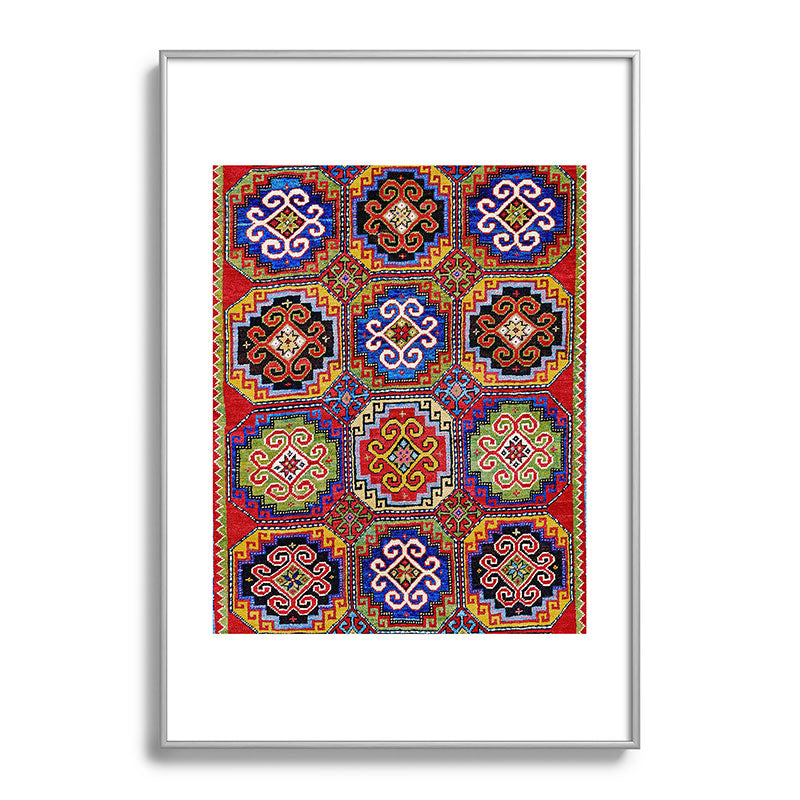 19th Century Armenian Kazak dated 1896 Framed Art Print