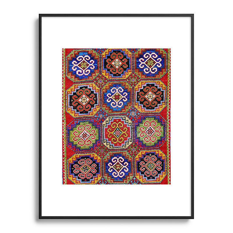 19th Century Armenian Kazak dated 1896 Framed Art Print