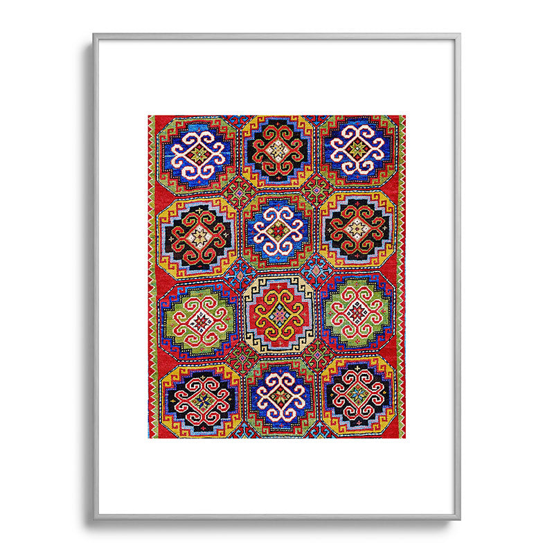 19th Century Armenian Kazak dated 1896 Framed Art Print