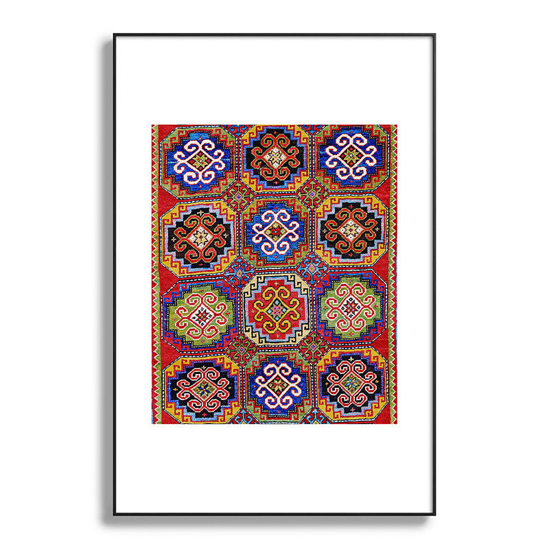 19th Century Armenian Kazak dated 1896 Framed Art Print