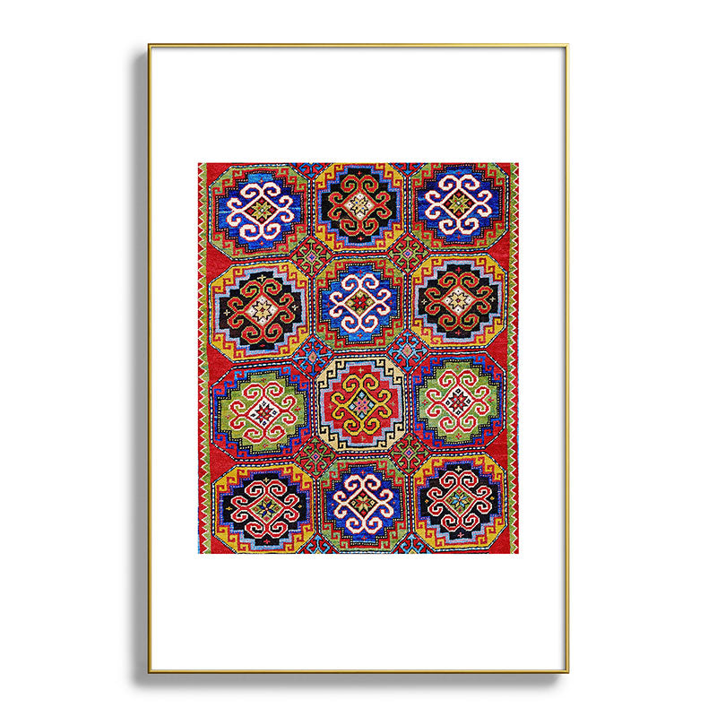 19th Century Armenian Kazak dated 1896 Framed Art Print