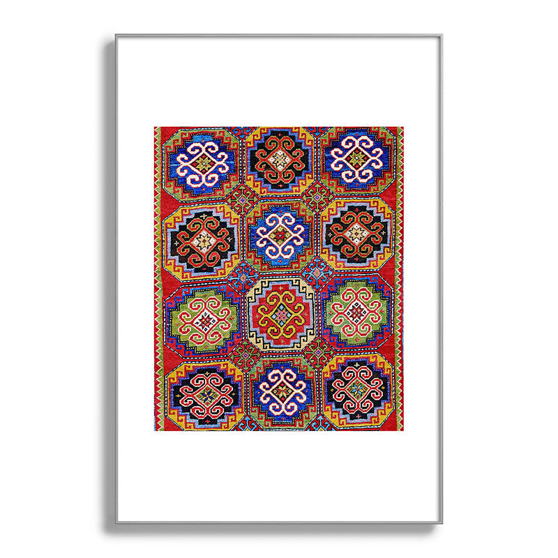 19th Century Armenian Kazak dated 1896 Framed Art Print