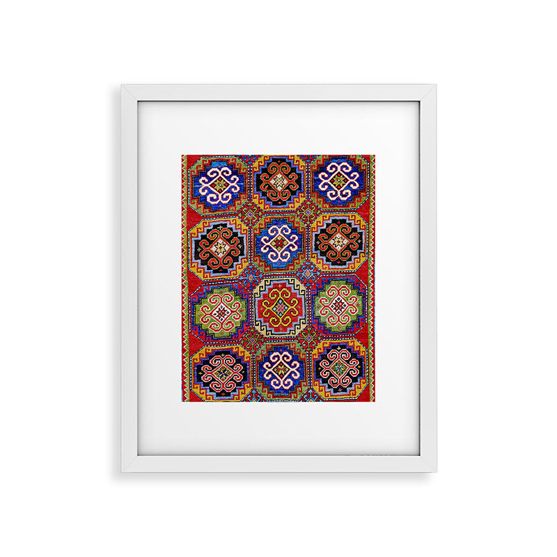 19th Century Armenian Kazak dated 1896 Framed Art Print