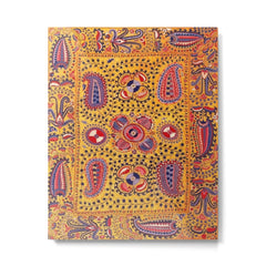 19th Century Uzbekistan Suzani with Gold Background  Metal Print