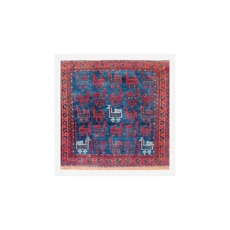 25 Peacocks Baluch Khorasan Persian Bag Face Print Art Print