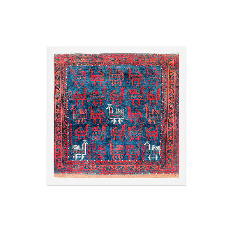 25 Peacocks Baluch Khorasan Persian Bag Face Print Art Print