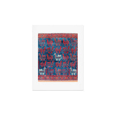 25 Peacocks Baluch Khorasan Persian Bag Face Print Art Print
