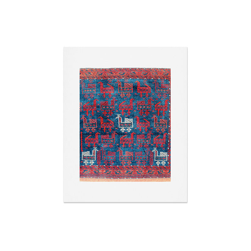 25 Peacocks Baluch Khorasan Persian Bag Face Print Art Print