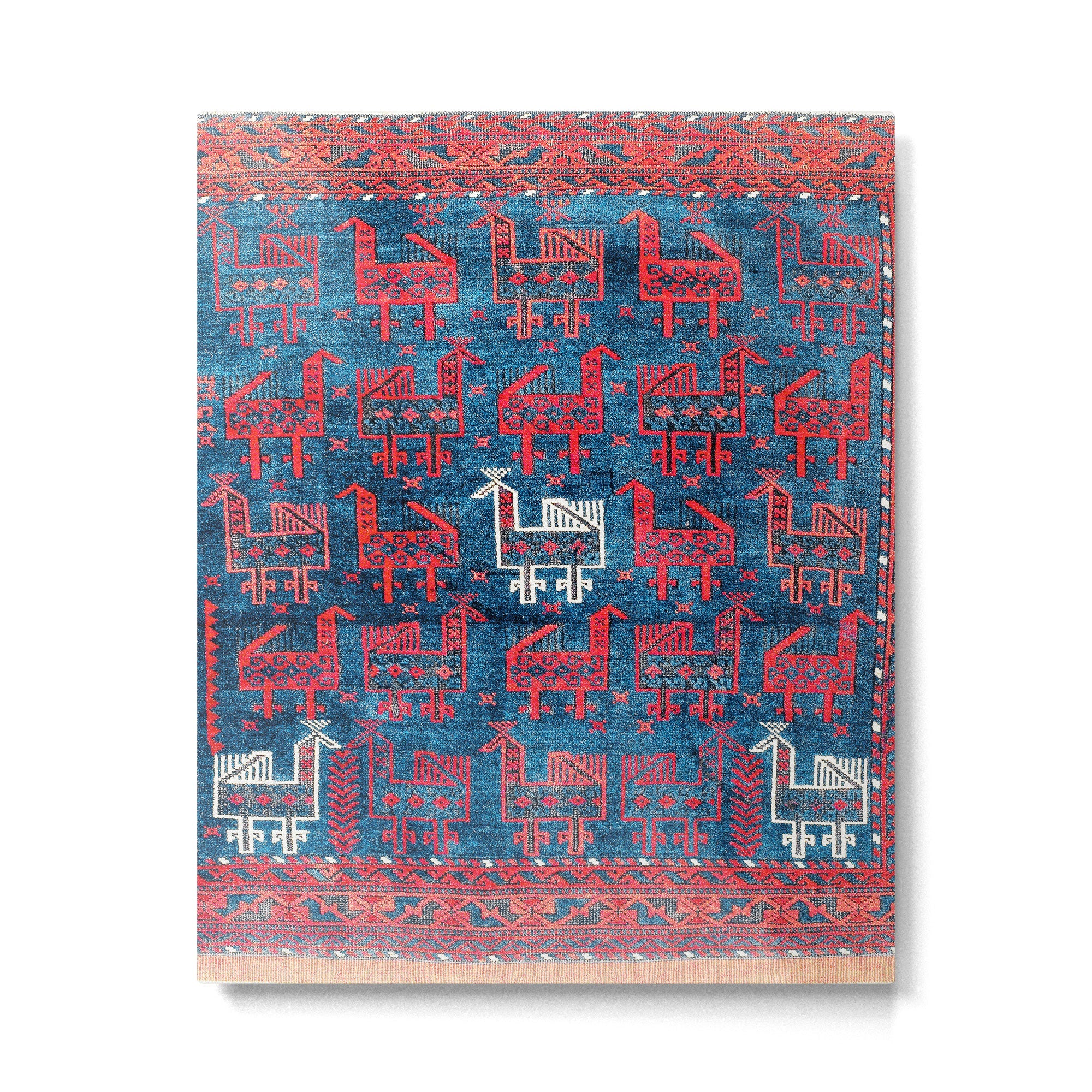 25 Peacocks Baluch Khorasan Persian Bag Face Print Metal Print