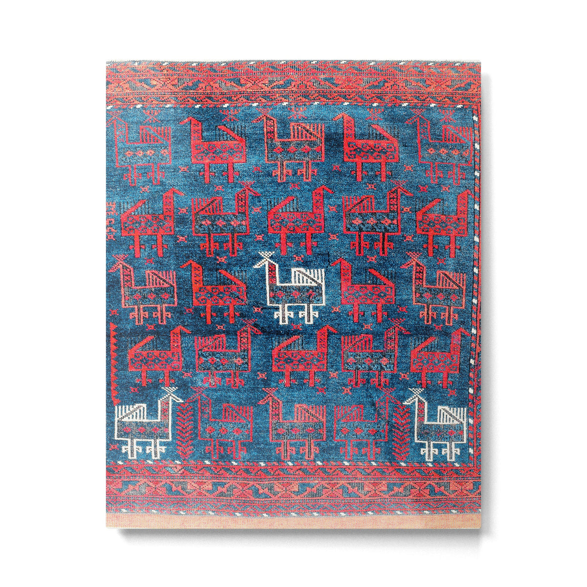 25 Peacocks Baluch Khorasan Persian Bag Face Print Metal Print
