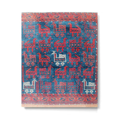 25 Peacocks Baluch Khorasan Persian Bag Face Print Metal Print