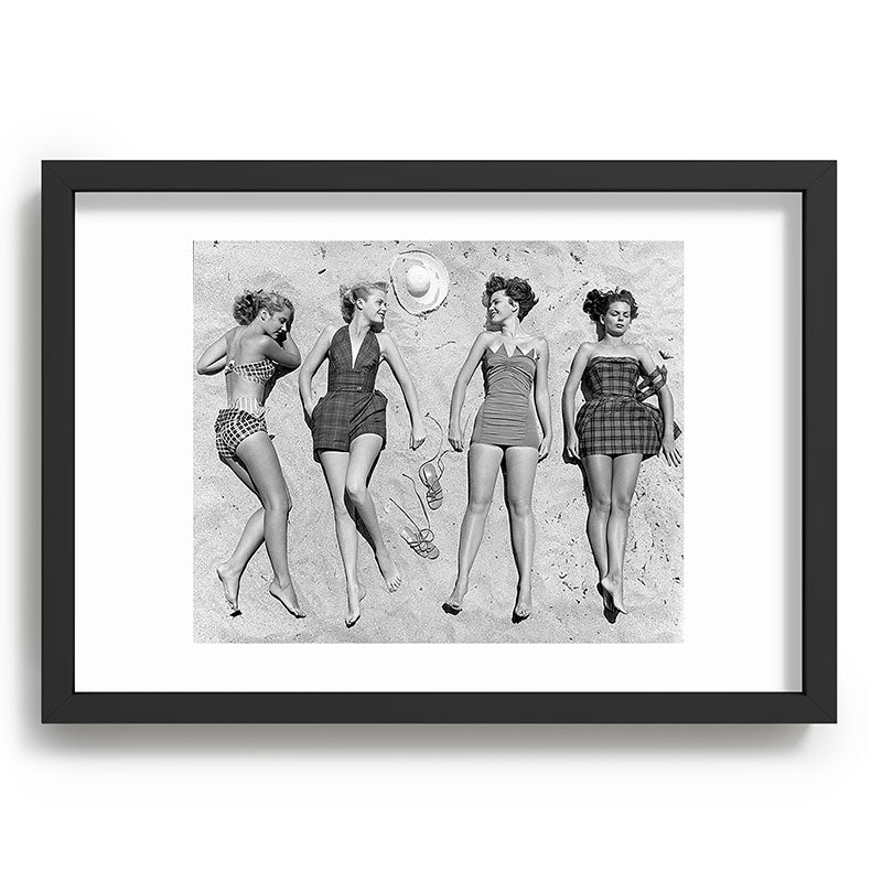4 Girls Sunbathing Framed Art Print