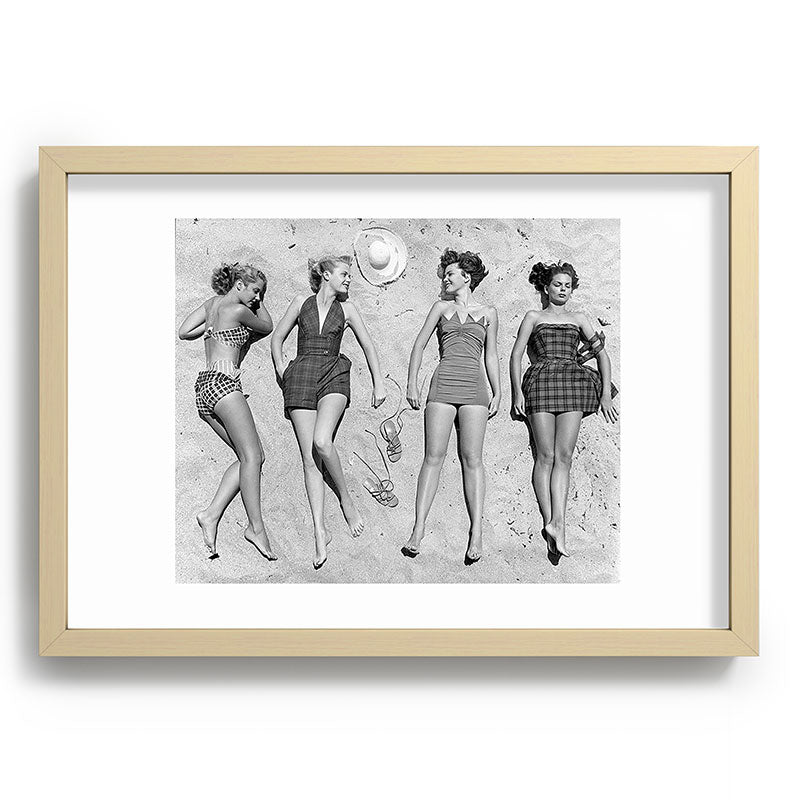 4 Girls Sunbathing Framed Art Print