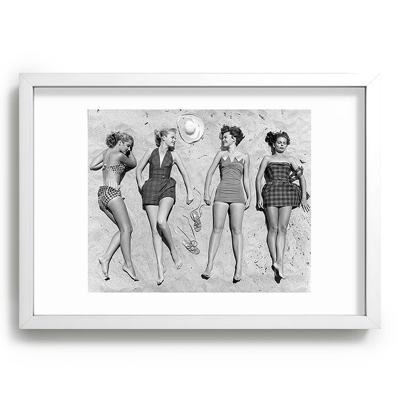 4 Girls Sunbathing Framed Art Print
