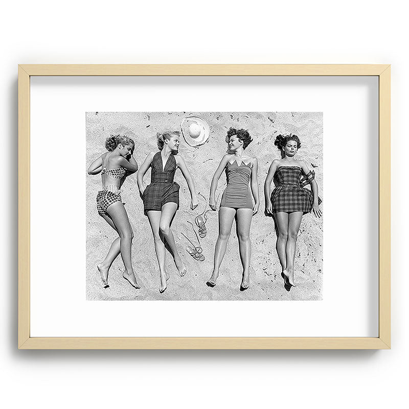 4 Girls Sunbathing Framed Art Print