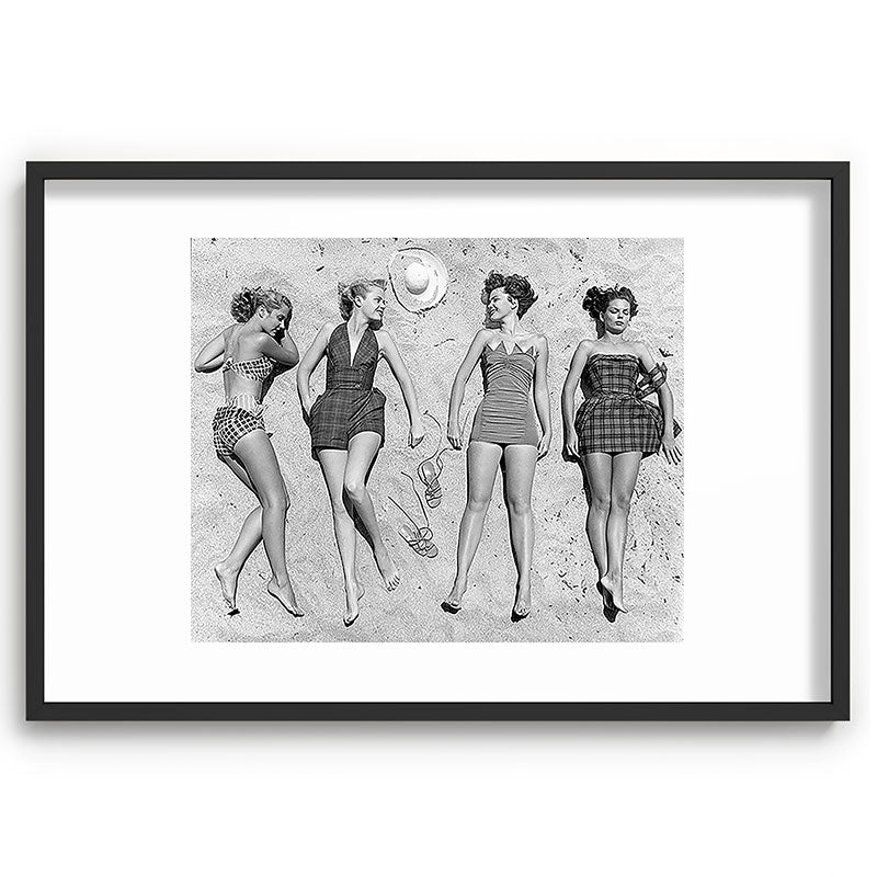 4 Girls Sunbathing Framed Art Print